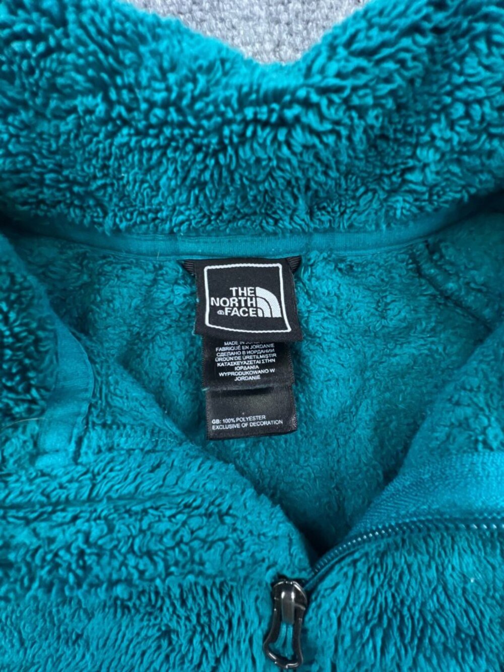The North Face Blue Fleece Jacket Woman Small Full Zip Logo Zip Pockets FUZZY - Picture 5 of 12